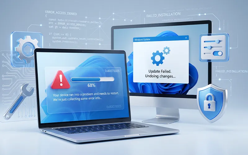 Windows Update error troubleshooting on a PC
