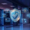 Data security compliance protecting business data with digital security shield