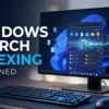 Windows Search indexing settings on a Windows 11 computer for faster file searches